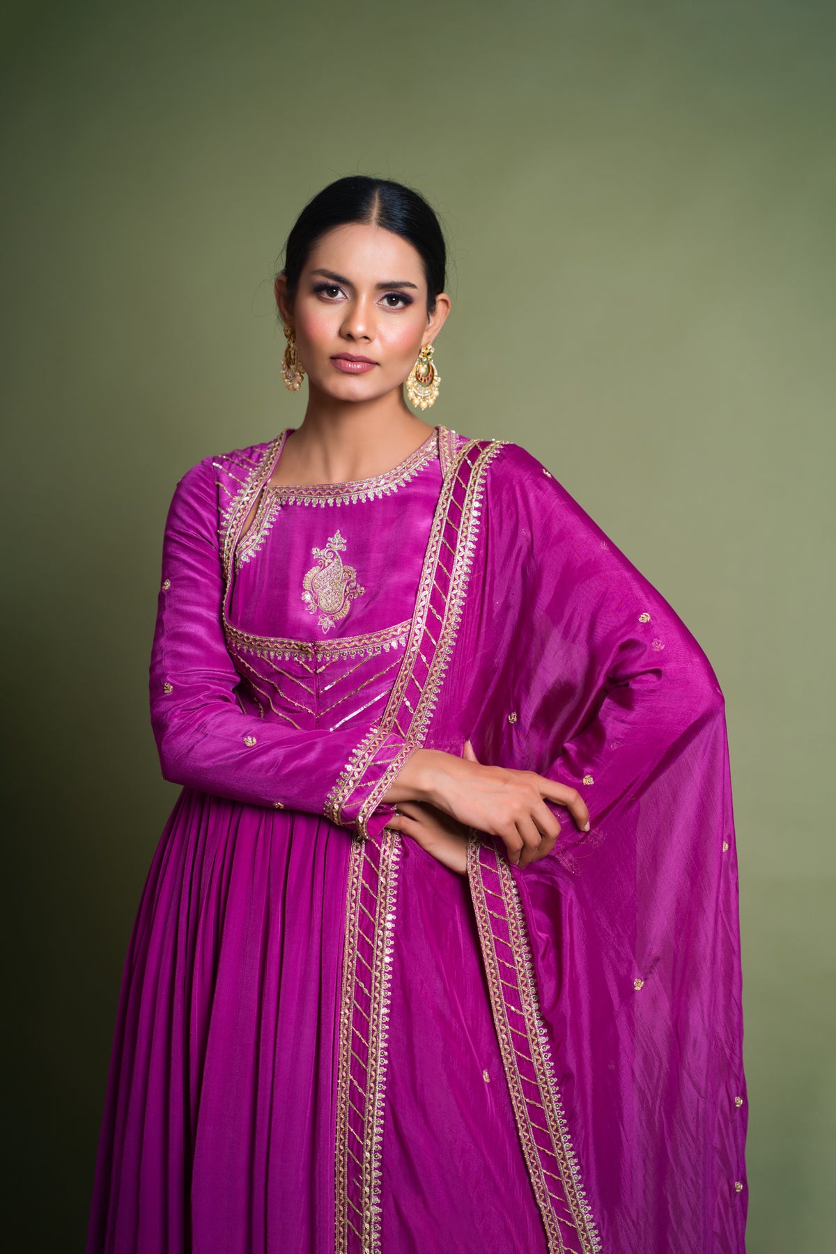 Inayat- purpel anarkali suit set