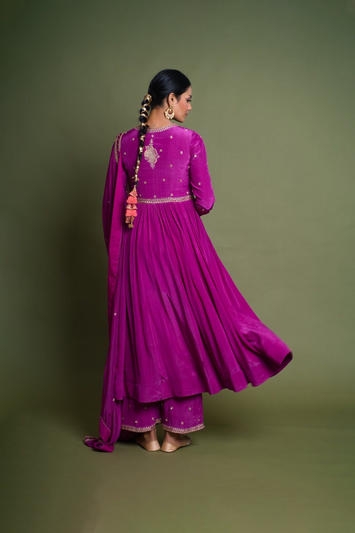 Inayat- purpel anarkali suit set