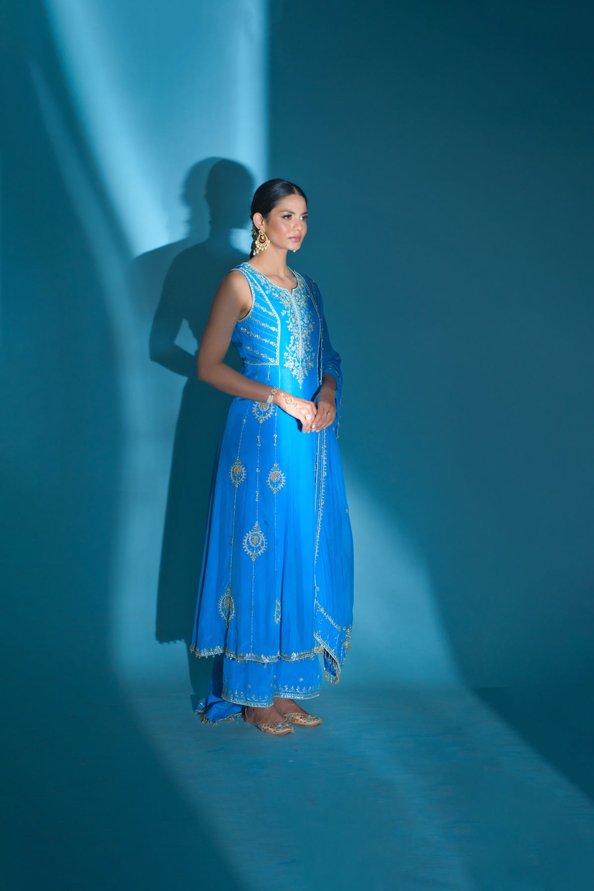 seher- Sea blue anarkali set