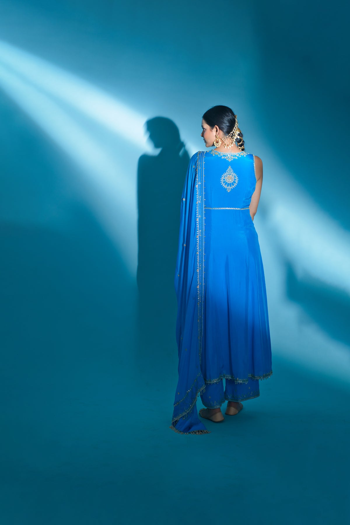seher- Sea blue anarkali set
