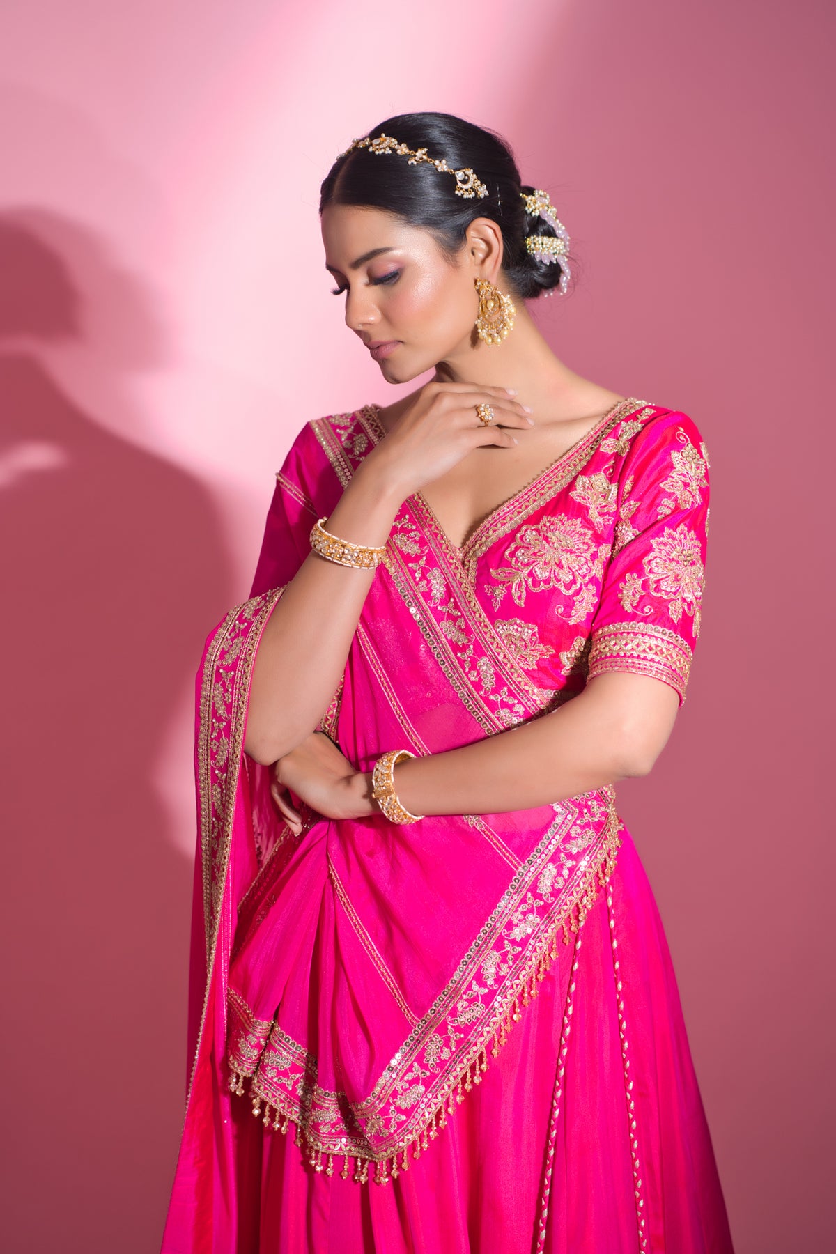 zuri- magenta pink lehnga set